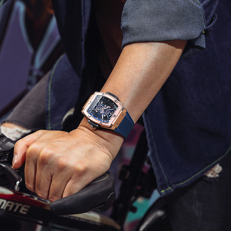 MEGIR 8109 Men's Quartz Watch Blue Rose Gold Reaction Fashion Cool Simulation Display Sports Silicone Strap Men's Gift Watch