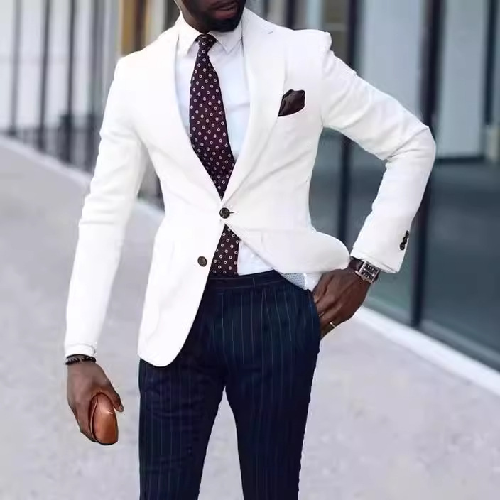 Amazon cross-border platform hot selling products discount promotional prices men's casual suits in stock support sample drawing