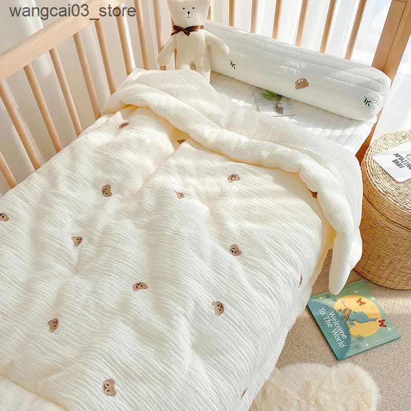 Blankets Swaddling Cartoon Bear Bunny Baby Quilt Newborn Nap Quilts Soft Cotton Infant Blanket Spring Fall Winter Swaddle Wrapped Bedding 100*120CM L2