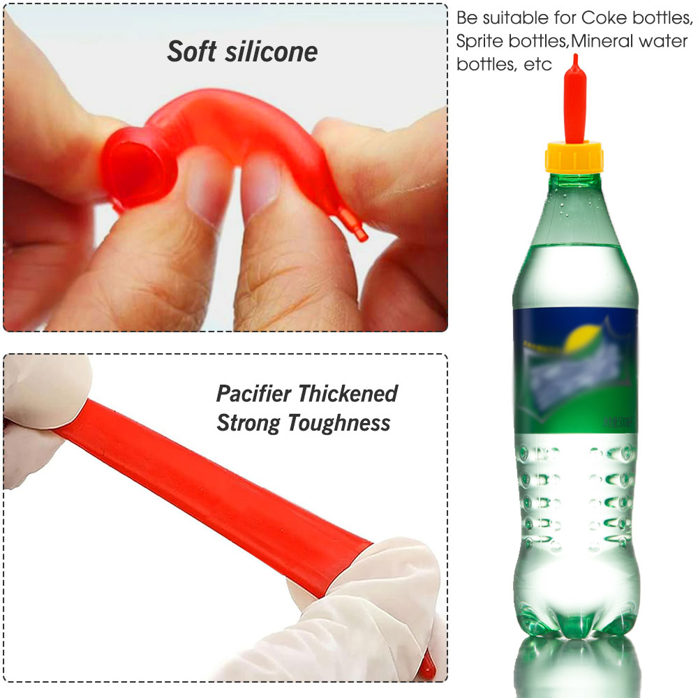 10PC Soft Rubber Nipple Farm Poultry Livestock Sprite Coke Bottle Milk Drink Pacifier for Sheep Goat Lamb Livestock Feeding Tool