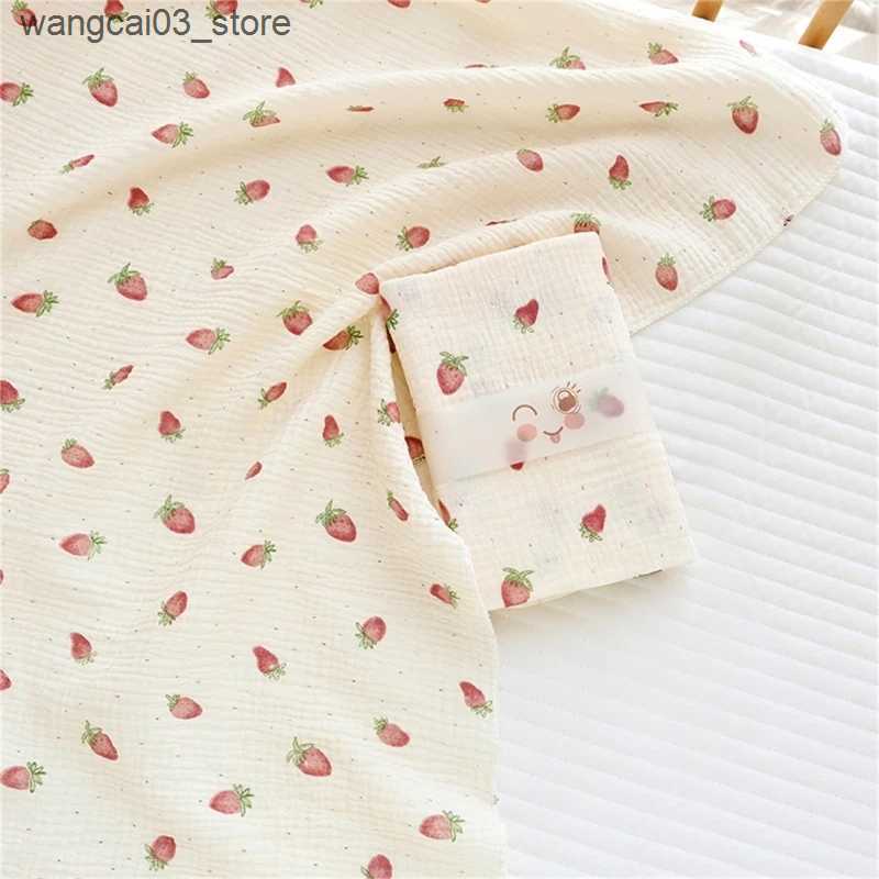 Blankets Swaddling New Cartoon Cotton Gauze Baby Swaddle Blanket Double Layers Muslin Newborn Blanket Wrap Super Soft Boy Girl Bath Towel Stroller L24