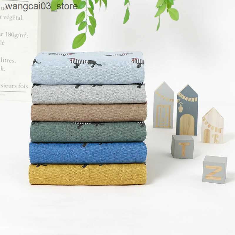 Blankets Swaddling Baby Blanket 100%Cotton Knit Super Soft Newborn Girls Boys Bedding Quilt Cute Cartoon Dachshund Infant Stroller Swaddle 100*80CM L2