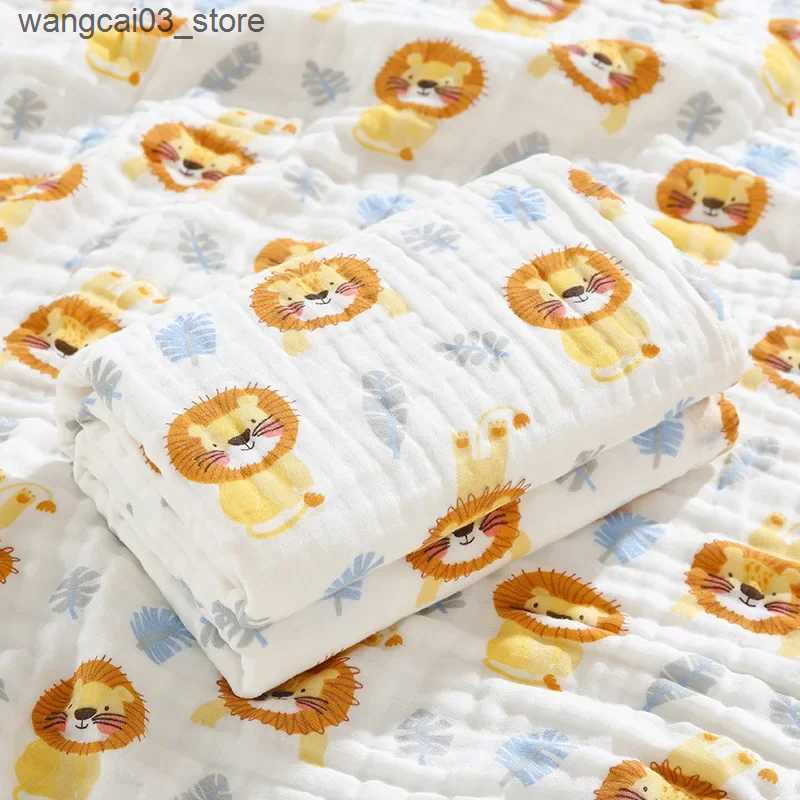 Blankets Swaddling 6 Layers Baby Blankets Newborn Muslin Cotton Gauze Soft Absorbent Swaddle Blankets Baby for Beds Shower Wipes Baby Bath Towel L2409