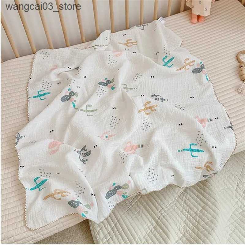 Blankets Swaddling Summer Baby Blanket Newborn Muslin Swaddle Blankets For Boys Girls Floral Soft Baby Receiving Blankets Sleeping Cover Crib Quilt L2