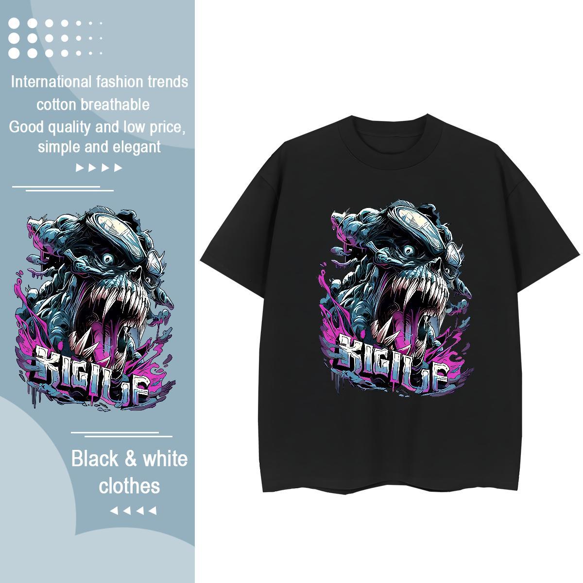 Designer T Shirts Women 230g 100% Cotton Breathable Soft Summer Casual skull Couples T Shirts Designer Nice DIY Printed Tees