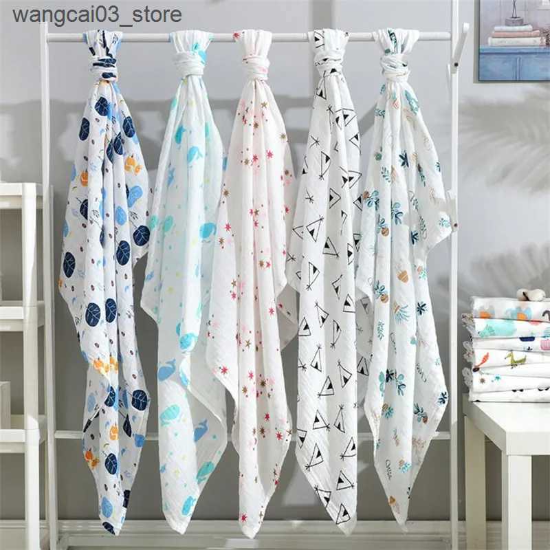 Blankets Swaddling 29 Designs Super Soft Cotton Muslin Baby Swaddle Blanket Skin-friendly Newborn Swaddle Wrap Baby Bedding Sheet Swaddle Blanket L240