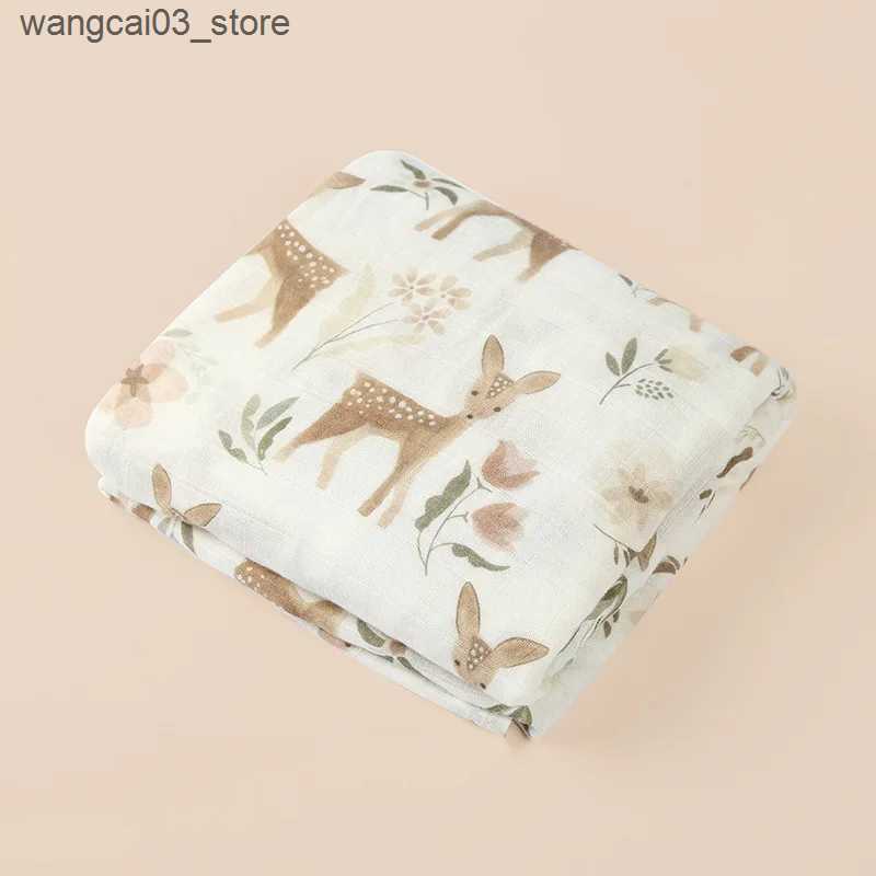 Blankets Swaddling 47x47 Inches Swaddle Blanket Baby Blanket Newborn 70% Bamboo 30% Cotton Muslin Swaddle Neutral Receiving Wrap L240910