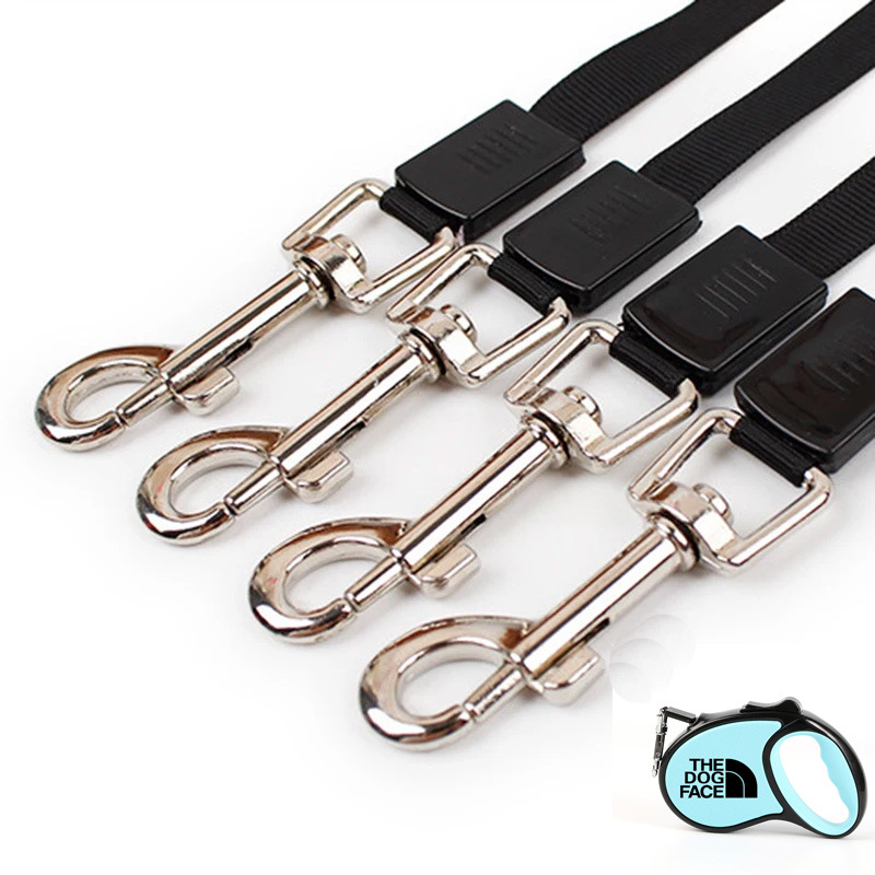 THE DOG FACE Classic Tape Retractable Dog Leash for Small Dogs up to 33 lbs.16 ft. Tangle Free Pet Walking Leash with One-Handed Brake, Pause, Lock Pi