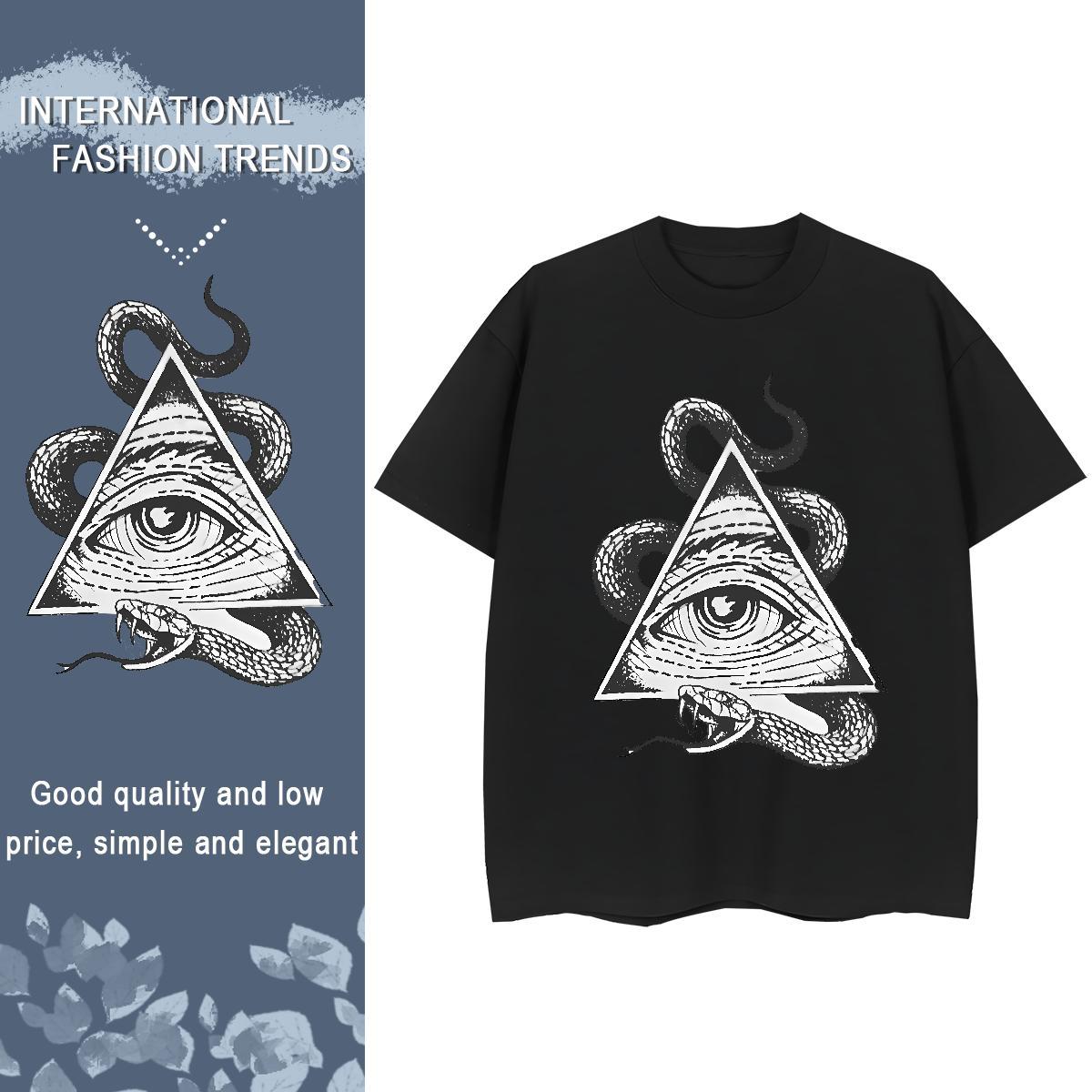 TOP Quality Women T Shirts 230g 100% Cotton Breathable Casual Beach eye of the devil Lady T shirt Designer Nice Cartoon Floral Printing Clothes