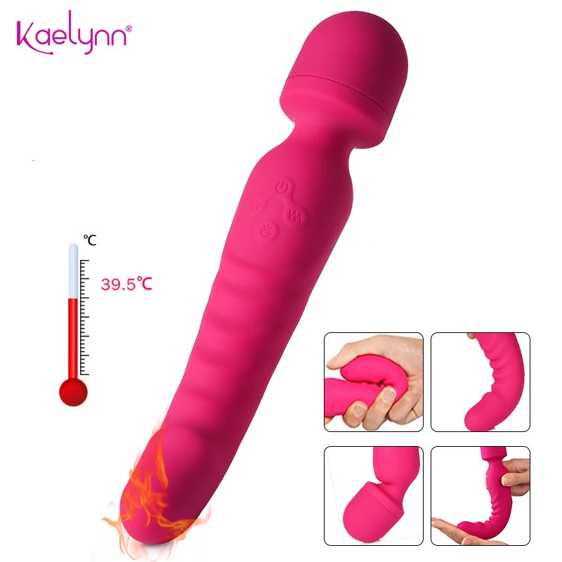 Heating Strong Wand vibrator Oral USB Charging Clit Female masseur Adult sex toy 241009