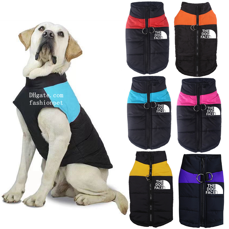 The Dog Face Dog Jacket Designer Dog Apparel Waterproof Dog Winter Coat, Cold Weather Dog Clothes Sport Vest with Zipper Closure and Leash Ring for Wa