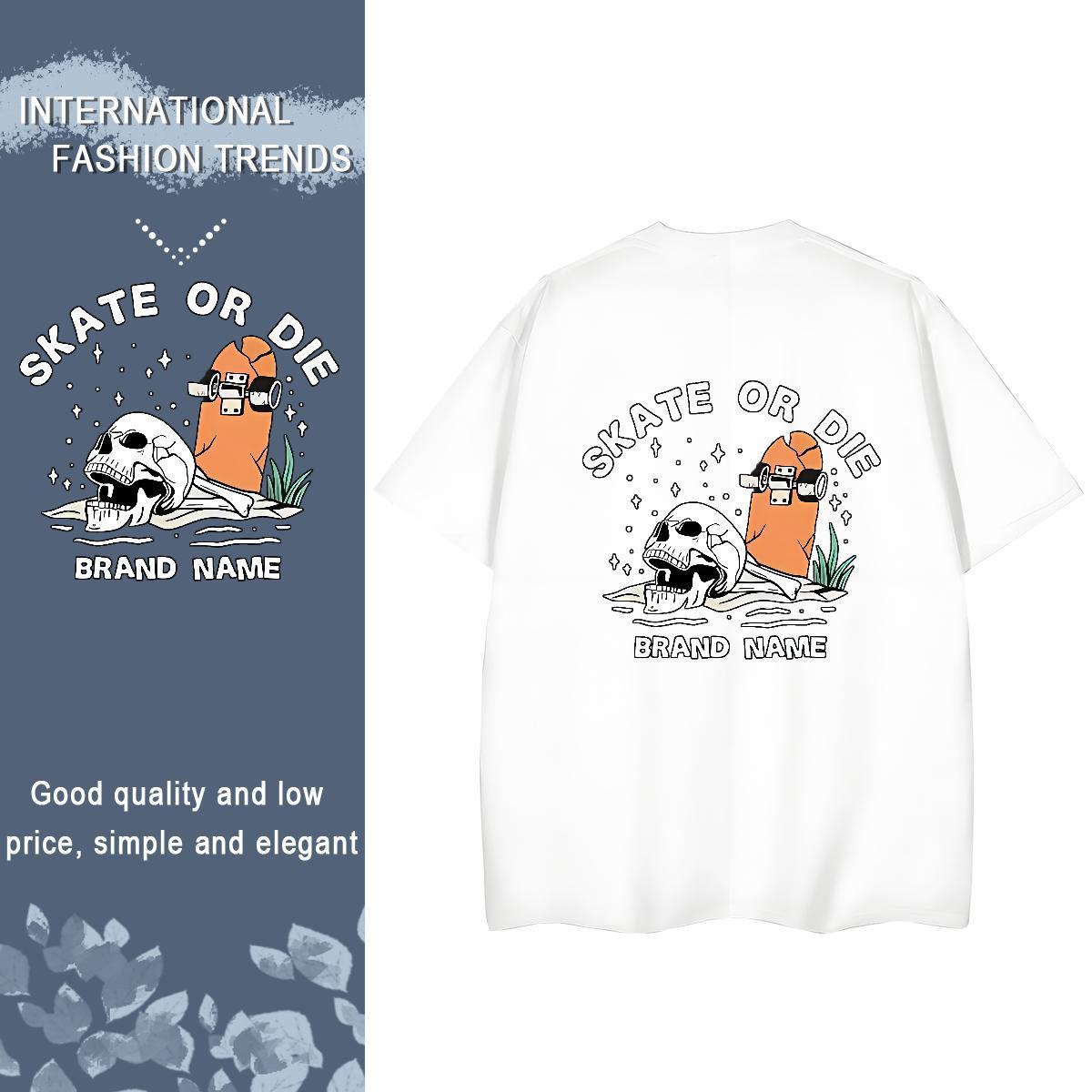 2024 Designer T Shirt For Woman 100% Cotton 230g Breathable Short Sleeve Outdoor skateboarding Couples T Shirts Female Cartoon Floral Printing Tops Sh