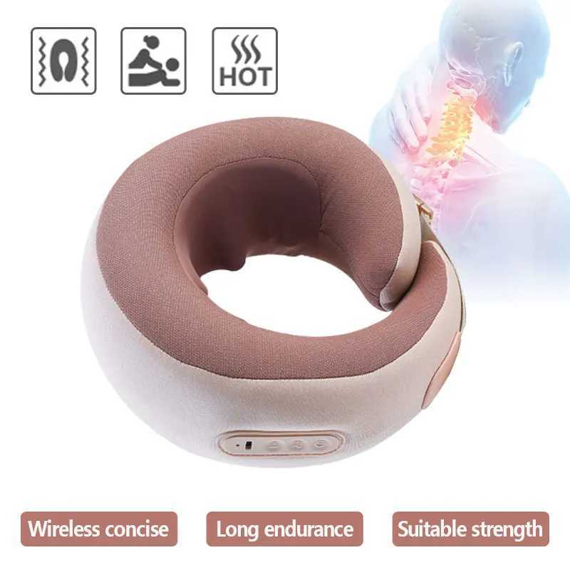 Electric heated neck massager U-shaped pillow multifunctional portable Cervical massager outdoor car relaxation massage W240819