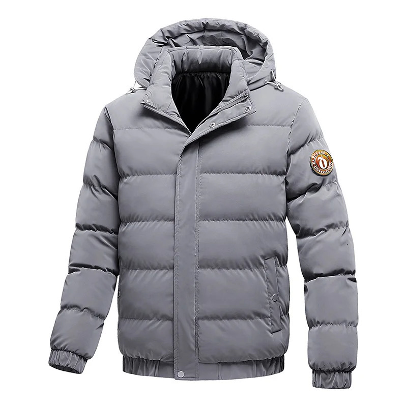 Mens winter Parkas thick windproof and warm hooded Parka jacket mens jacket fashionable classic casual Parka mens style 241007