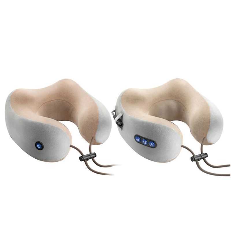 Car U-shaped electric massage pillow multifunctional Cervical Vertebra massager heated neck protector massage direct delivery W240819
