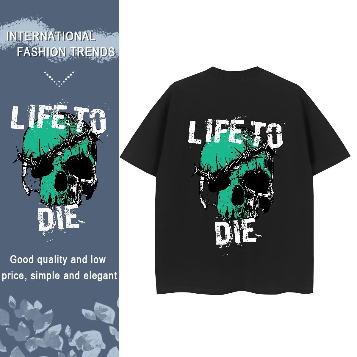 Casual New Woman T Shirts 100% Cotton 230g Breathable Short Sleeve Sport skull Women Tshirts Comfortable DIY Logo Tops Shirt