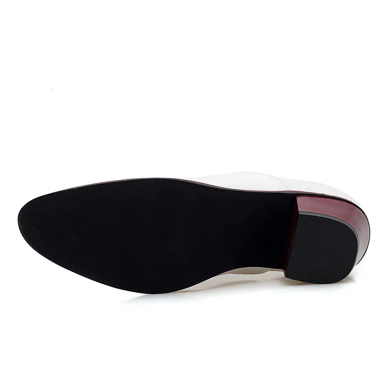 Classic high heels mens shoes leather mens shoes wedding grooms shoes fashion mens Oxford black and white formal dress party 241007