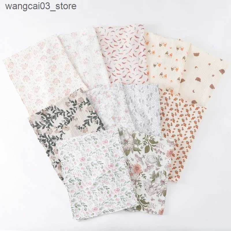 Blankets Swaddling Baby Cotton Muslin Swaddle Blanket Floral/Animal Print Stroller Blanket Infant Diaper Newborn Receiving Blanket L240910