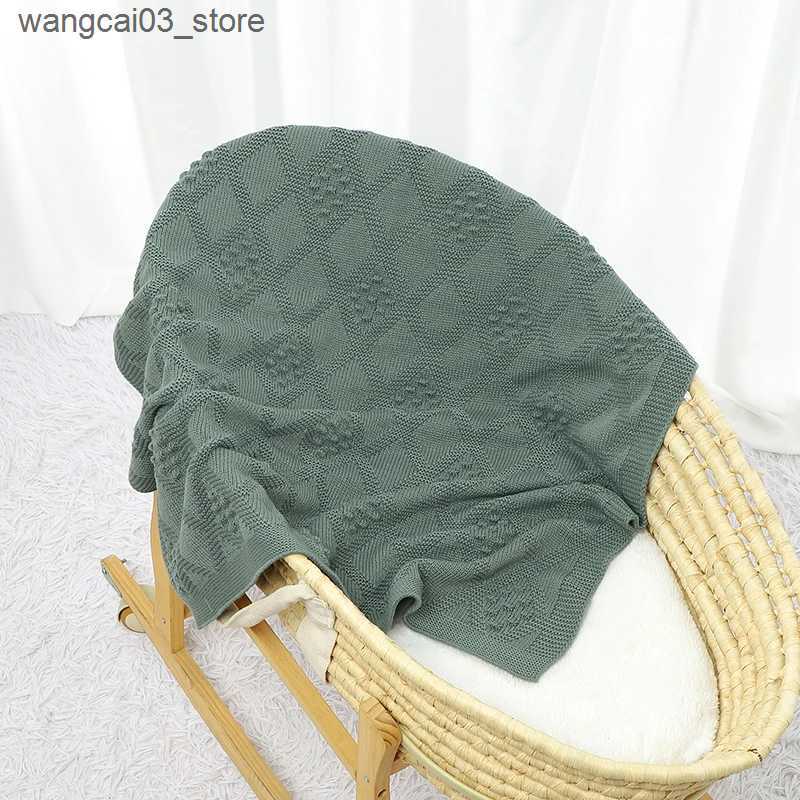 Blankets Swaddling Newborn Baby Blankets Knit Sleepsack Breathable Infant Girls Boys Bedding Solid Quilt Stroller Swaddle Soft Covers 90*70CM Plaid L2