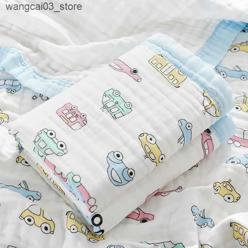 Blankets Swaddling 6 Layers Baby Blanket Children Muslin Cotton Blanket Swaddle Newborn Cover Sleeping Bedding Kids Swaddling 150*120 CM L240910