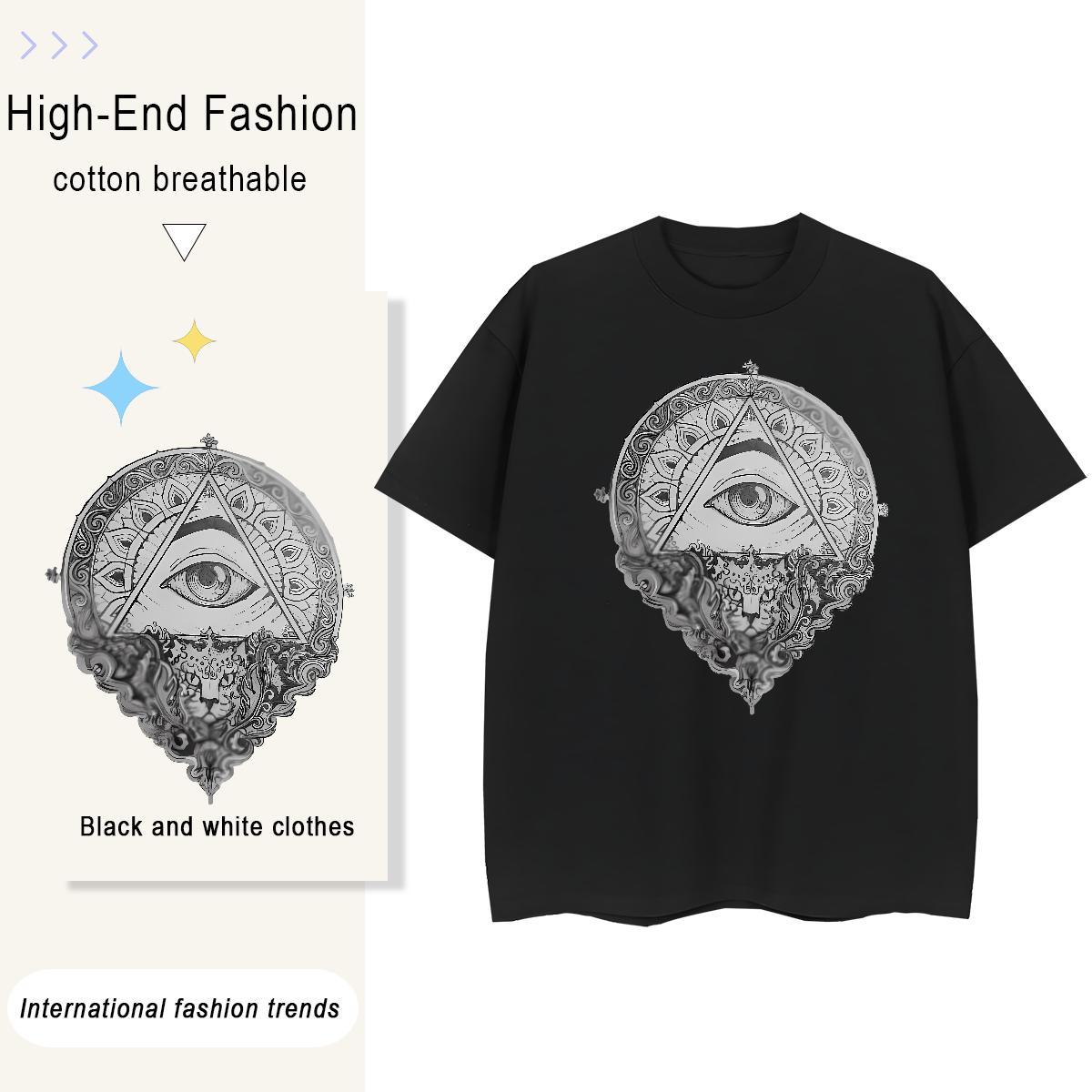 Custom Woman T Shirts 230g Pure Cotton Breathable Soft Hip Hop eye of the devil Womens Tshirts 5A Custom Printed Polos