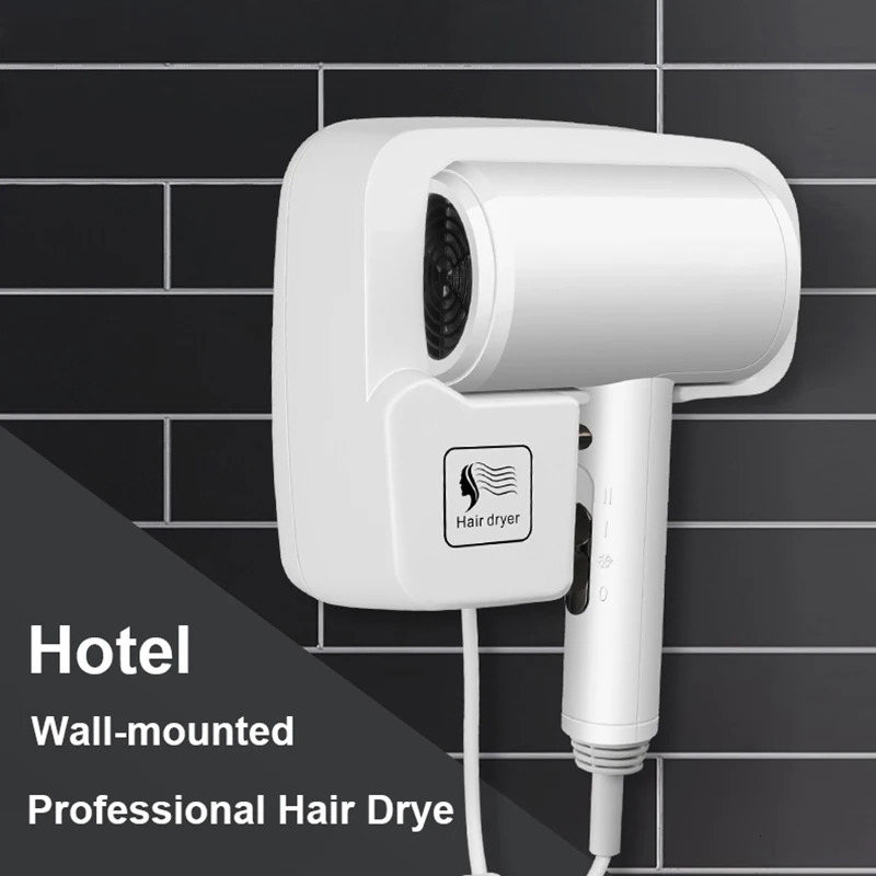 220V Wall Mounted Hair Dryer el Bathroom Hair Dryers Professional Constant Temperature Dryer with Holder Base Free Punching 241009