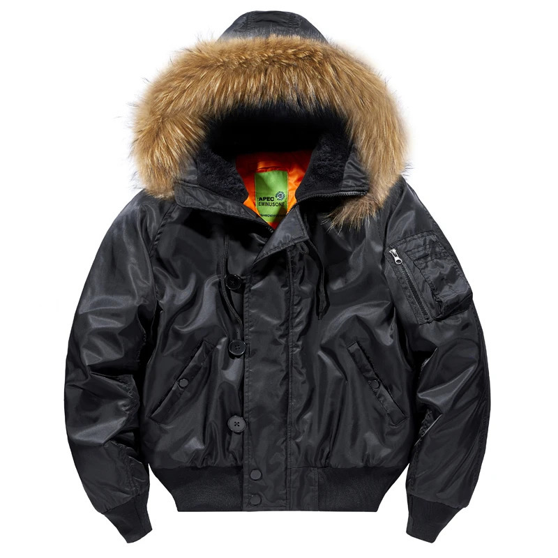 Winter American Style Parkas Work Clothes Pilot Jacket Outdoor fur coats Sport jackets Mens fleece warm Cotton Padded Coat 241009