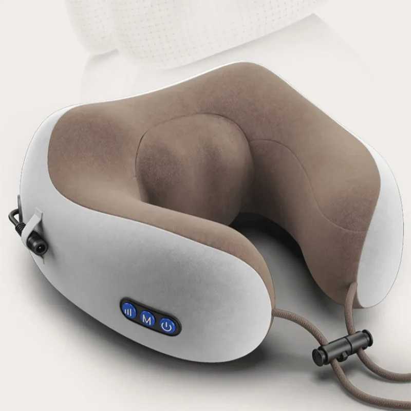 Multi functional electric massage pillow Ushaped neck protector with heating and memory foam for travel and family massage W240819