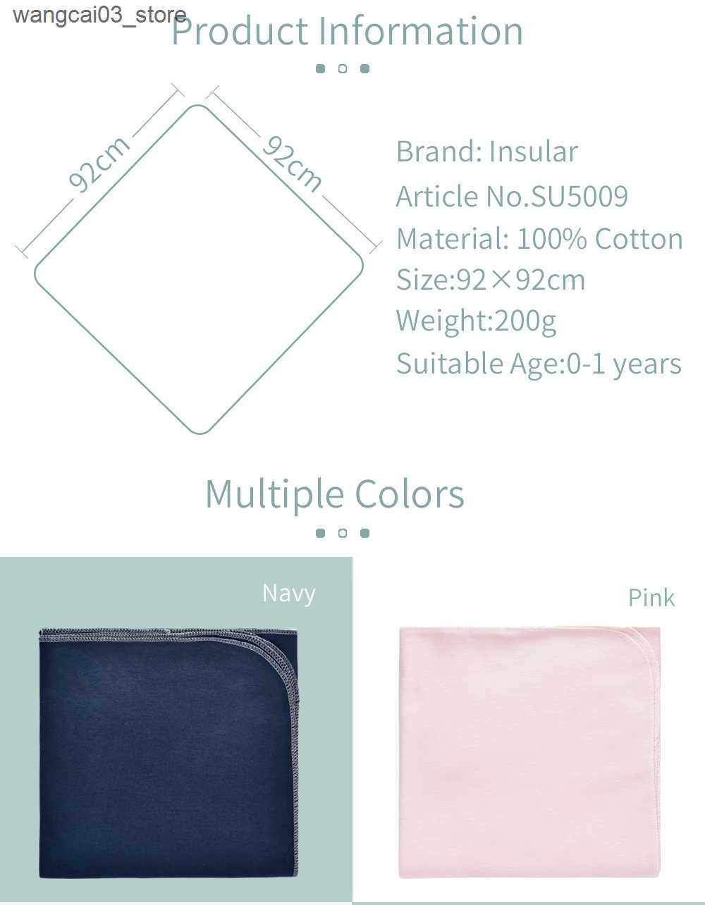 Blankets Swaddling Insular Baby Sleeping Swaddle New Cartoon Infant Cotton Baby Swaddling Wrapped Blanket Newborn Baby Bath Towel 92*92cm L240910