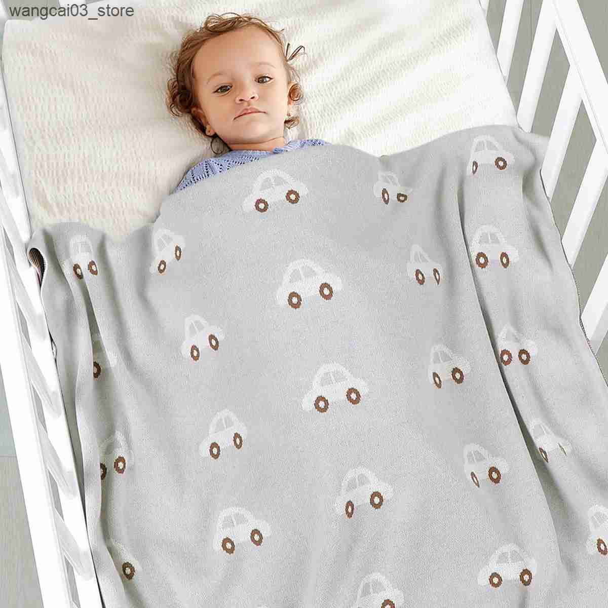 Blankets Swaddling Newborn Baby Blanket Super Soft Cotton Infant Girl Boy Knit Bed Crib Quilt 100*80CM Toddler Stroller Warp Swaddle Plaid Cute Car L2