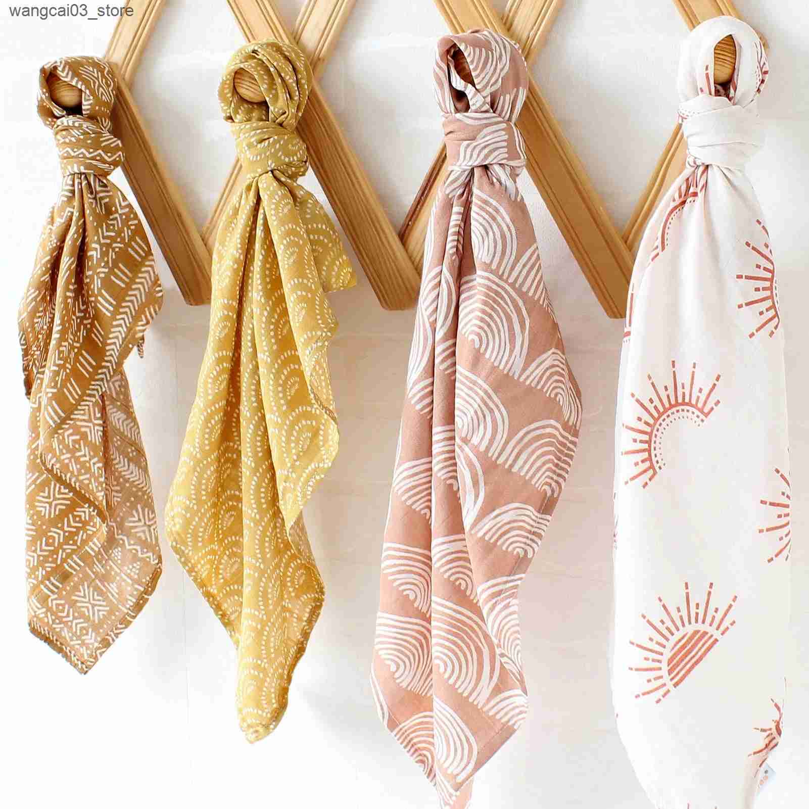 Blankets Swaddling 60*60cm Muslin Bamboo Cotton Baby Blanket Baby Newborn Blankets Newborn Swaddle Wrap Burp Cloths Towel Pielucha dropshipping L24091