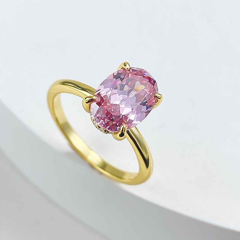 Sterg Sier Pink Moissanite Wedding Band Ring for Women dh910320090