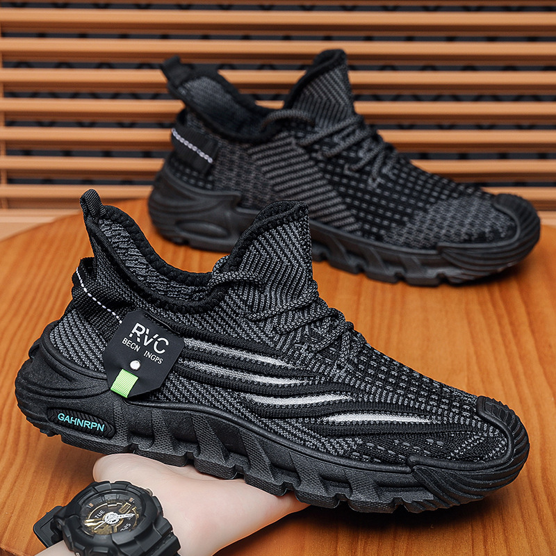 New Breathable Flyknit Mesh Dad Summer Fashion Casual Men's Student Lightweight Running and Sports Shoes