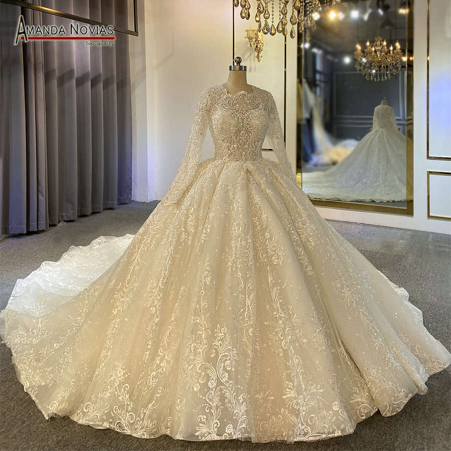 Lace Hot Sale Wedding Dress With Long Sleeve