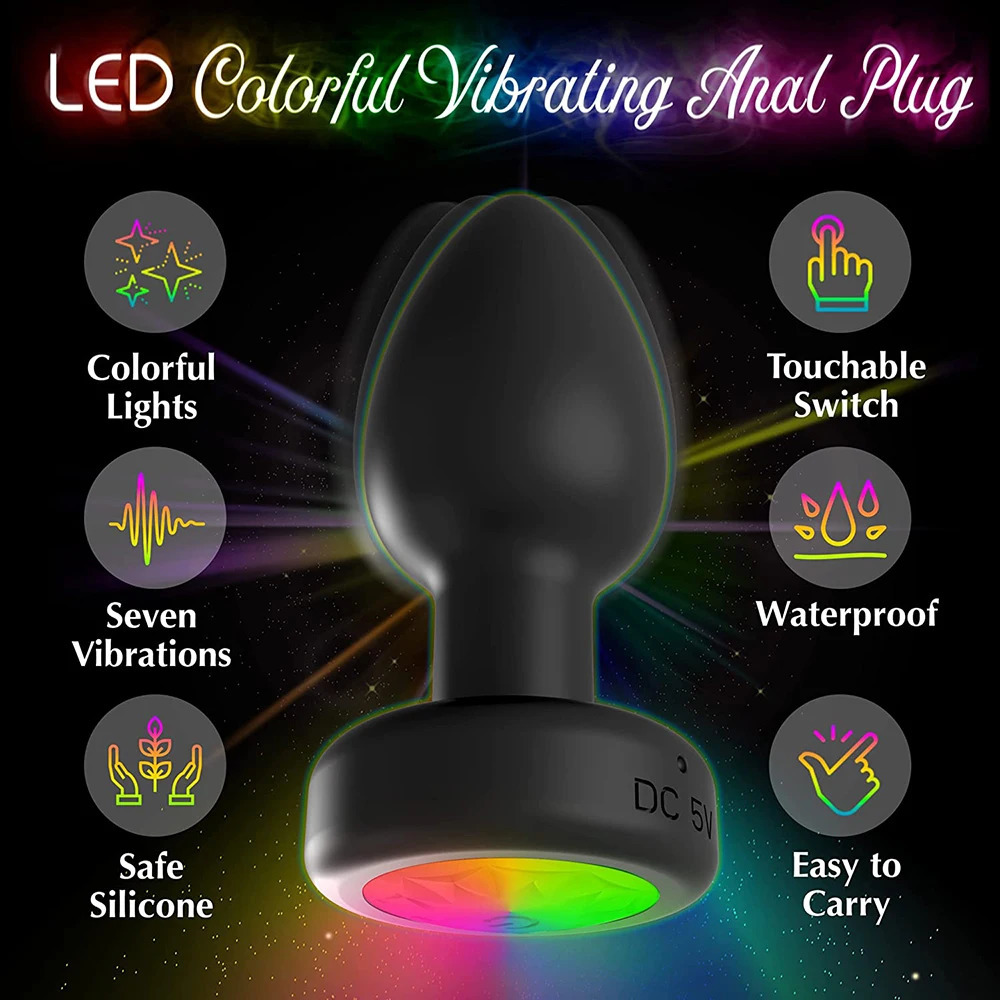Vibrating Anal Plug Butt Plug Vibrator Prostate Massager Remote Control G-spot Stimulator LED Light Adult Sex Toys for Men Women 241010
