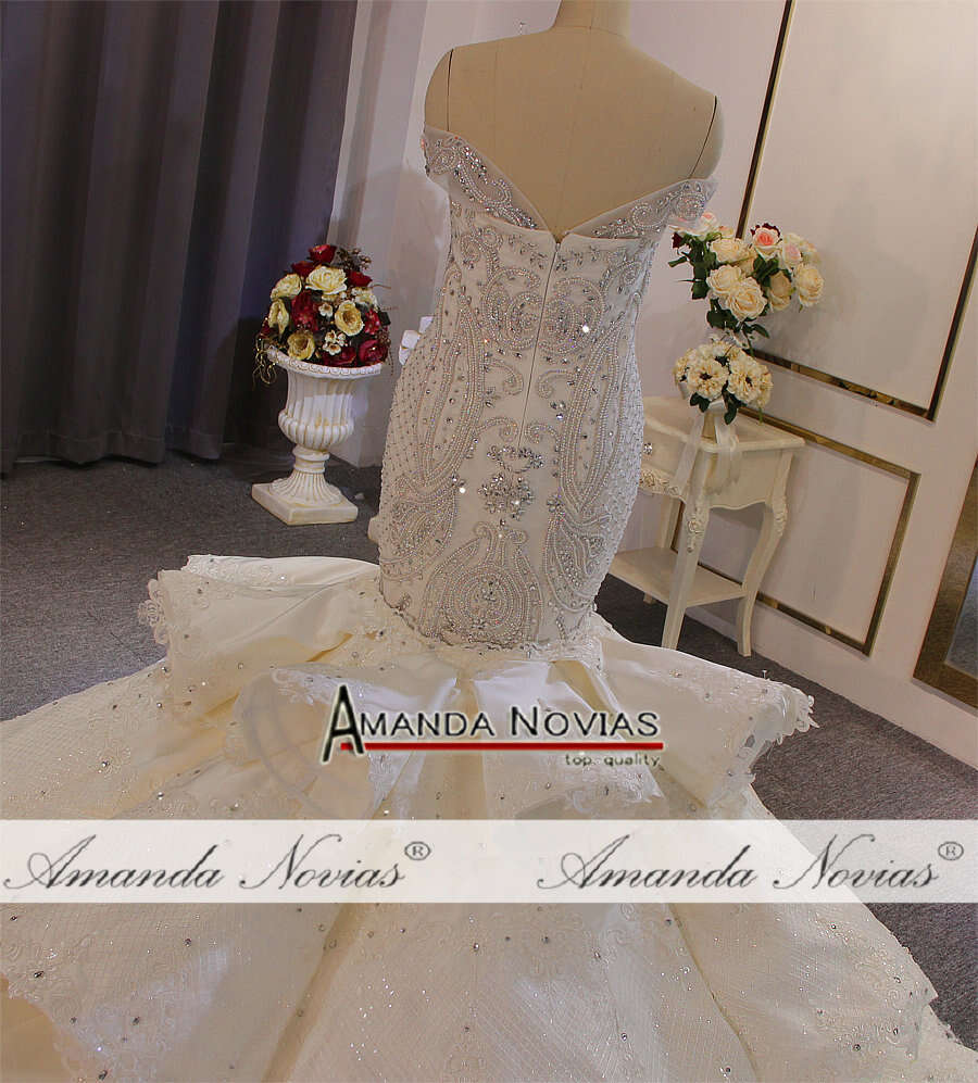 New Style Beaded Mermaid Wedding Dresses with detachable train