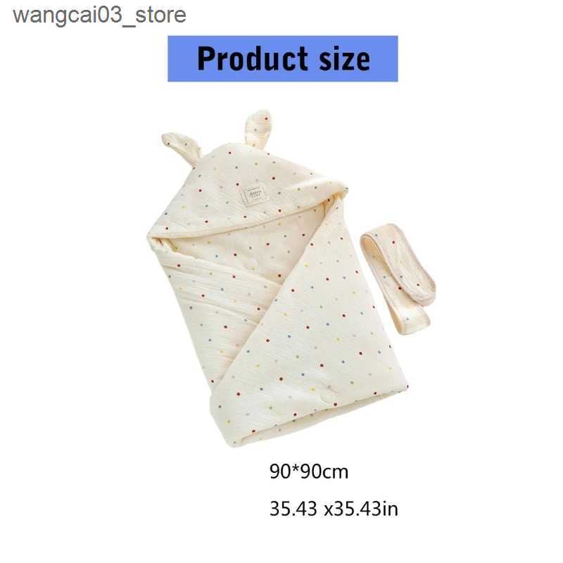 Blankets Swaddling Breathable Infant Wrap with Ear Hood Baby Swaddles Blanket Warm Comforting Baby Swaddles Large Size Baby Blanket L240910