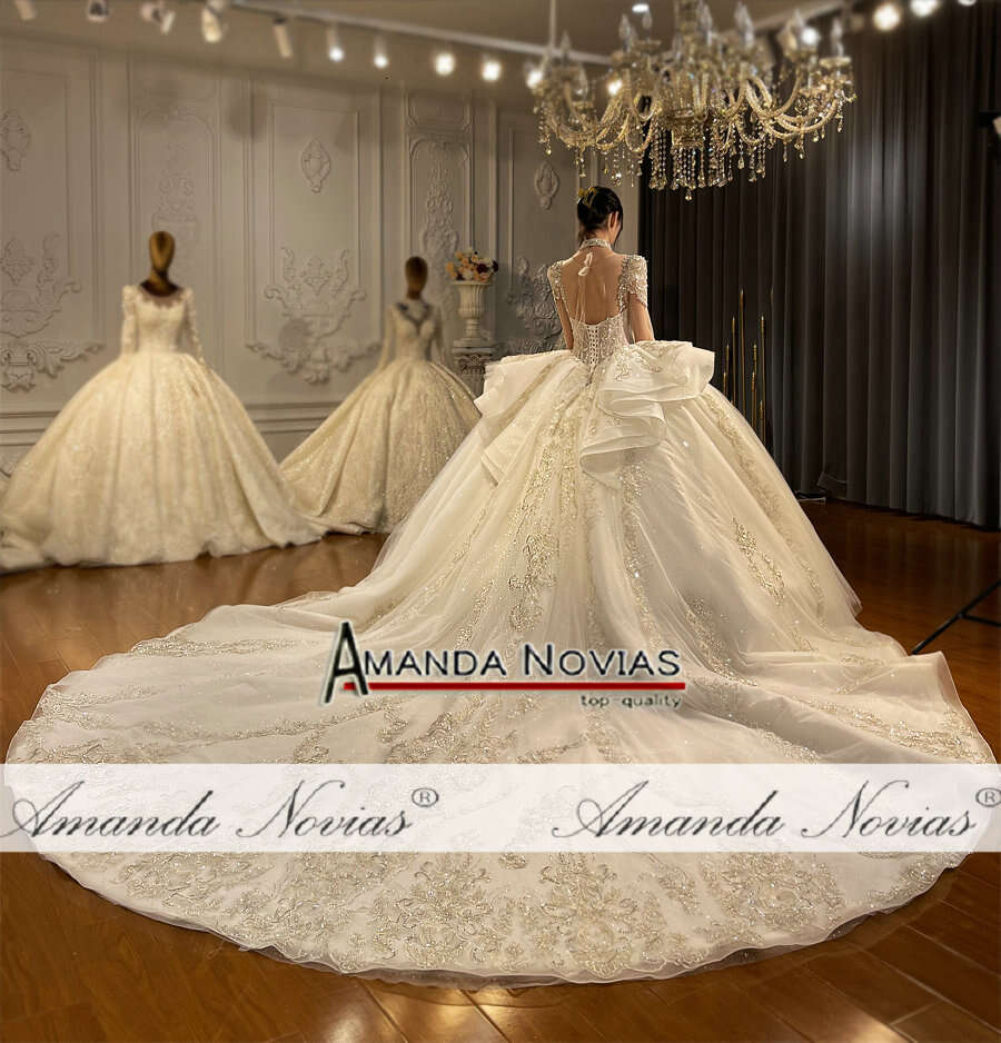 Special Design Beading Lace Wedding Dress Dubai Style