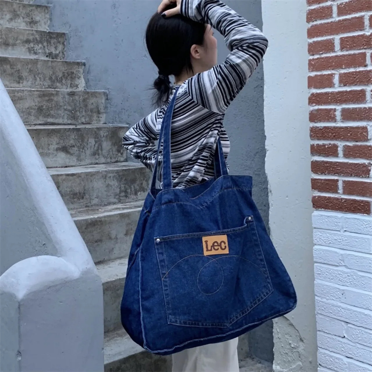 Womens Cross body Bag Handbag Womens Shopping Bag Fashion and Simple Demin Korean Shoulder Bag Canvas Bag Womens Handbag 241008