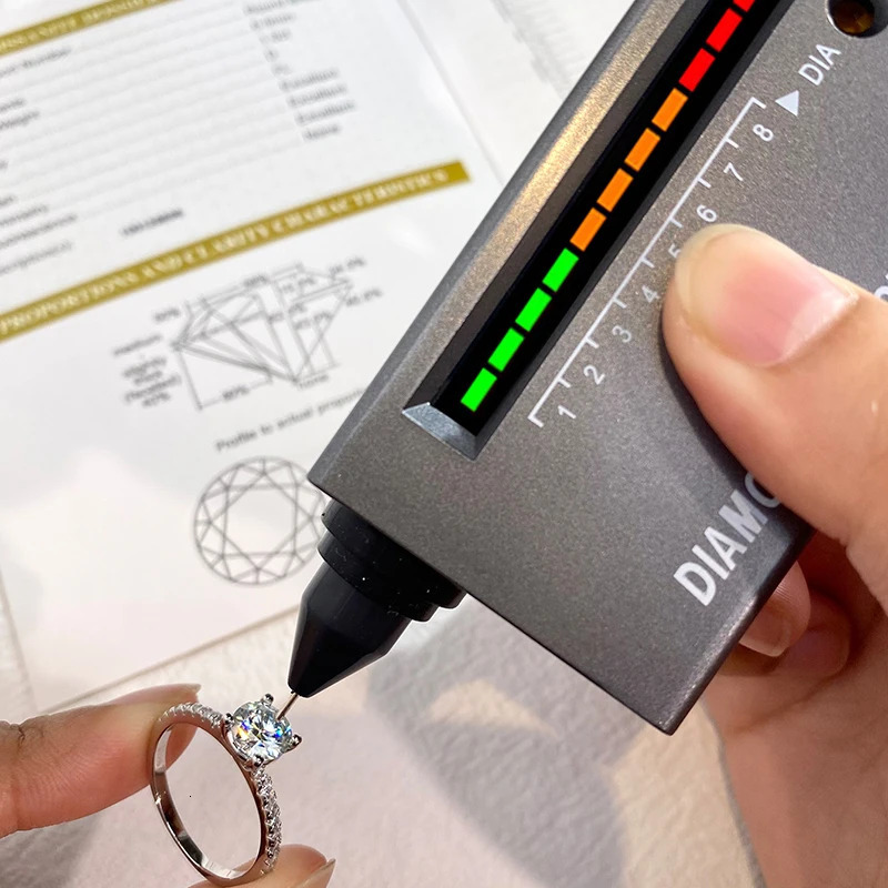 DW Sparkling 1-5ct Large Mo Silica Diamond Ring Womens Card Real 925 Pure Silver Wedding Jewelry 240929