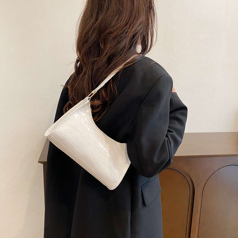 Stone patterned armpit 2024 autumn new Korean version trendy candy color niche office hand-held shoulder bag