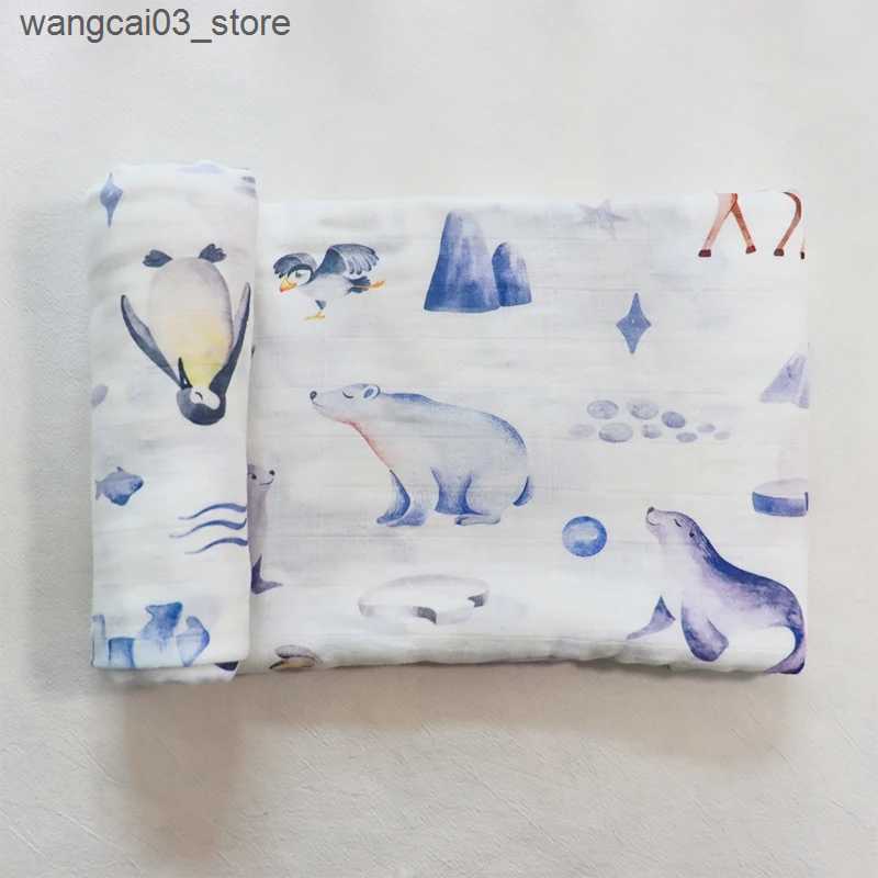 Blankets Swaddling Newborns Baby Blanket Super Soft Bamboo Cotton Muslin Baby Swaddle Wrap Infant Stroller Nursing Cover Bath Towel 120X120CM L240910