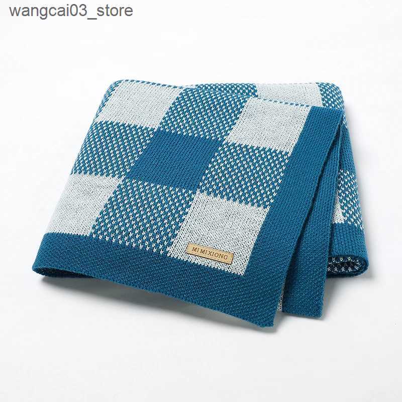 Blankets Swaddling Baby Blankets Knitted Plaid Newborn Girls Boys Bedding Sofa Basket Quilt 100*80CM Infant Kids Stroller Warp Swaddling Super Soft L2