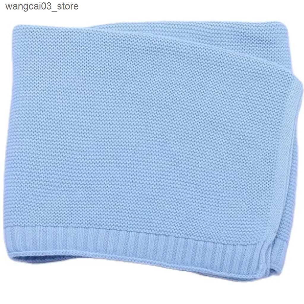 Blankets Swaddling Personalized Name Baby Blanket Embroidered New Born Baby Blanket Stroller Swaddles Breathable Cotton Knitted Blanket Bedding Kid L2