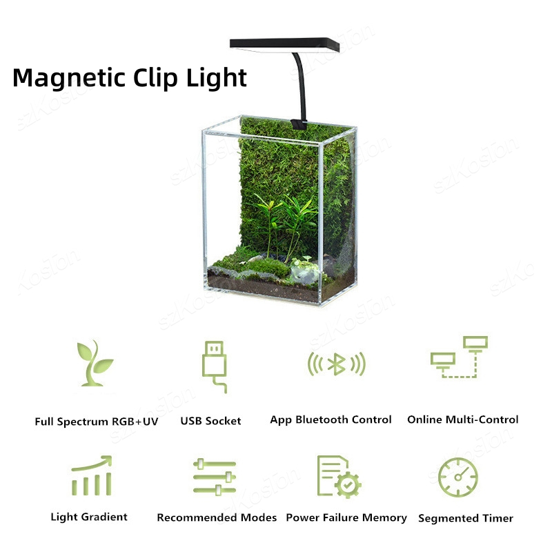 USB Aquarium Magnetic Clip Light Plant Grow Full Spectrum LED Ecology Microlandscape Lighting Fish Tank Nano Aquarium Accessory