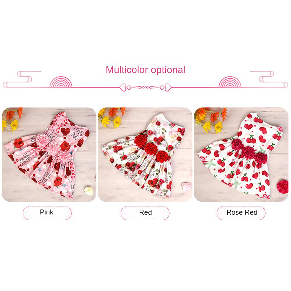 Dog Princess Dress Kitten Pet Skirt Spring Summer Cute Dog Dress Bow Lace Dog Clothes for Small Medium Puppy Poodle Chihuahua
