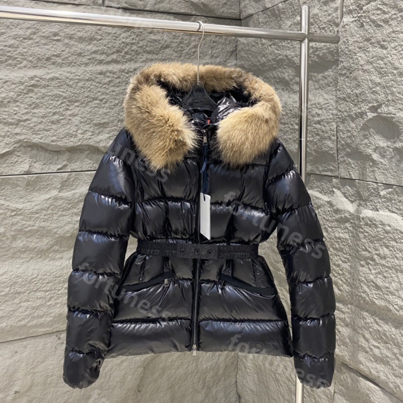 Womens winter Designer Luxury Jacket Down jackets fur coats real hair collar fashion warm parkas with belt lady cotton coat outerwear big pocket