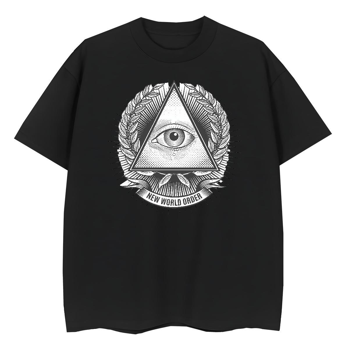 Classic Womens T Shirts 230g Pure Cotton Crew Neck Summer Casual eye of the devil Tshirt for Man Woman High quality Plus Size Cartoon Top Shirts