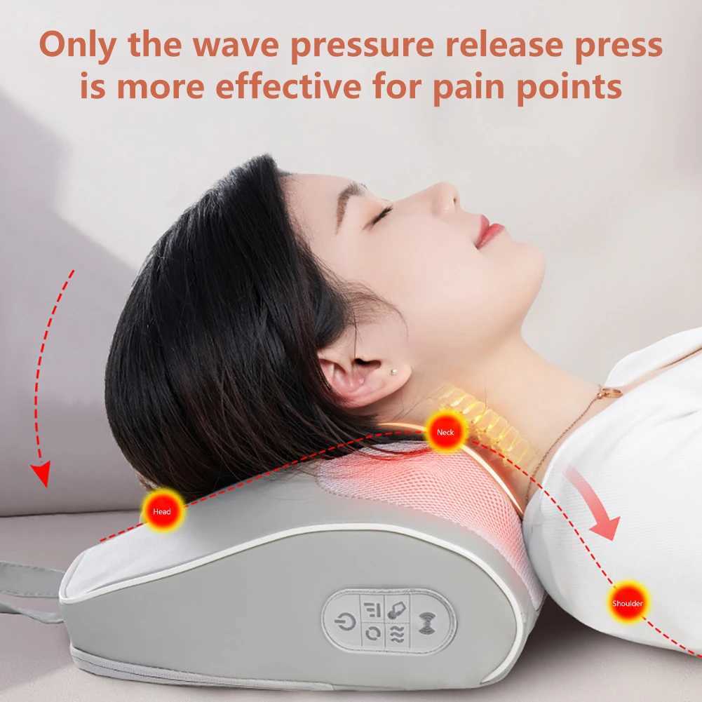 Multi functional massage pillow 3-level relaxation massage pillow vibrator electric neck and shoulder heating kneading massage pillow W240819