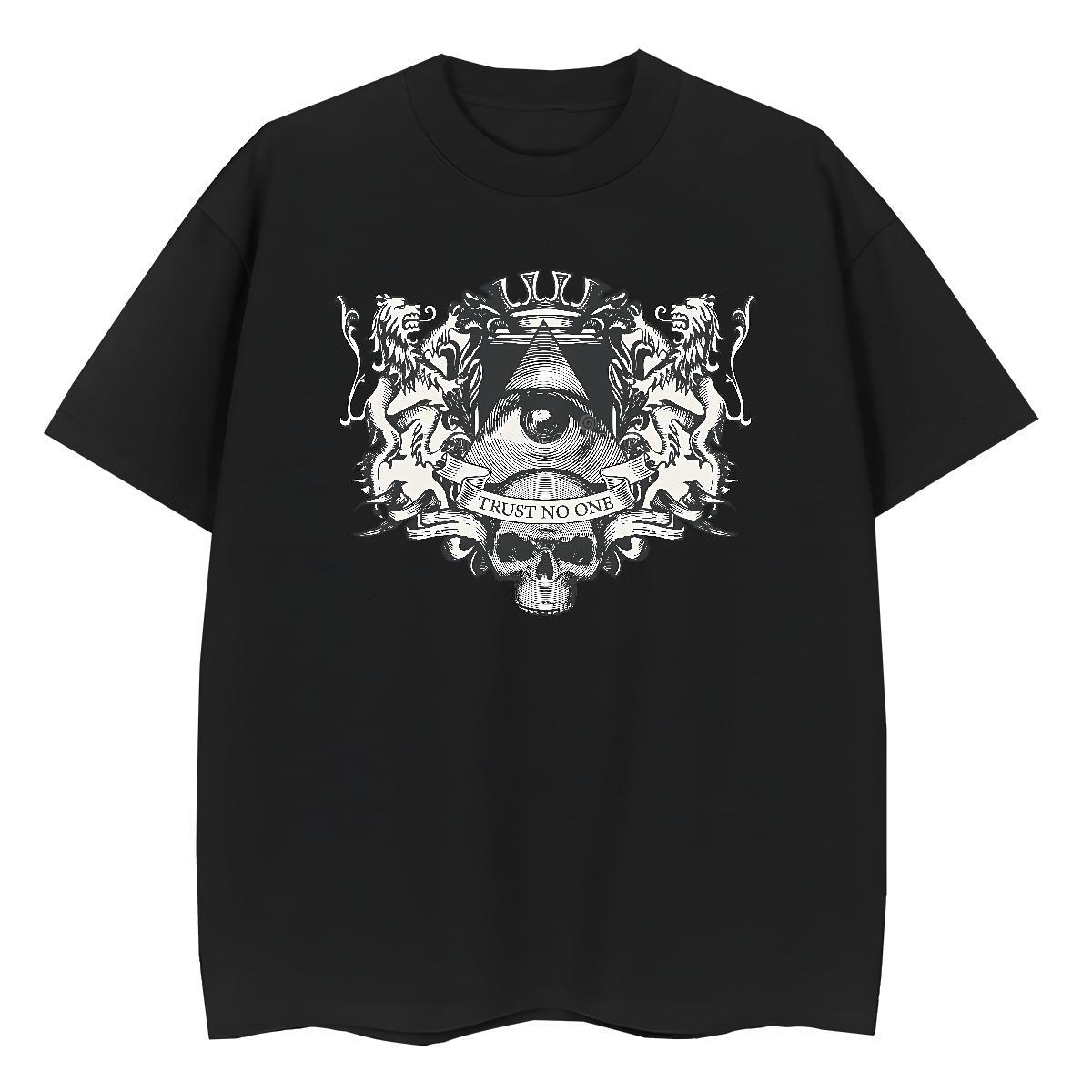 Fashion New T shirt 230g Pure Cotton Breathable Short Sleeve Street Wear eye of the devil Lady T shirt Free Shipping Custom Print Plus Size Tees